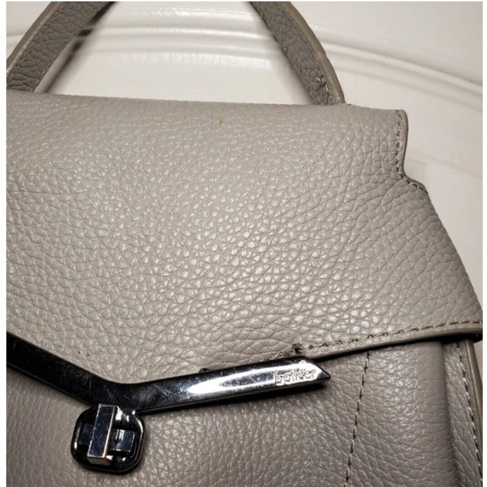 Botkier New York Valentina Grey Pebbled Leather Convertible Backpack Bag - Picture 8 of 12